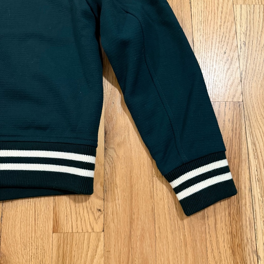 Sporty & Rich Monaco Wool Varsity Jacket in Forest - Picture 9 of 14